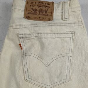 VTG Levi's 560 Orange Tab Made In USA Tapered Jeans Mens Ivory‎ Size 31
